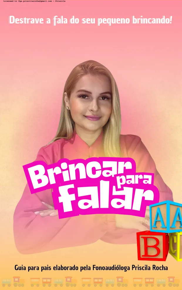 Capa do e-book Brincar para Falar, da fonoaudióloga Priscila Rocha